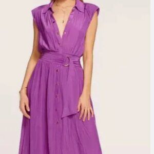 NWT Ramy Brook Ivy belted Mid Dress Size XS Lilac MSRP 498